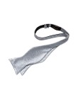 Luxurious silver-grey men's silk self-tie bow tie