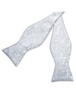 Luxurious silver-grey men's silk self-tie bow tie
