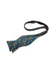 Luxury Blue and Gold Men's Silk Self-Tie Bow Tie