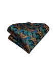 Luxury Blue and Gold Men's Silk Self-Tie Bow Tie