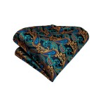 Luxury Blue and Gold Men's Silk Self-Tie Bow Tie