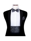 Classic jacquard black men's bow tie