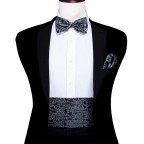 Classic jacquard black men's bow tie