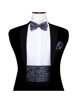 Classic jacquard black men's bow tie