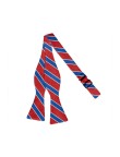 Classic blue and red striped men's polyester bow tie