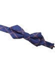 Silk Woven Dark Blue Plaid Men's Bow Tie