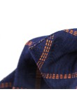 Silk Woven Dark Blue Plaid Men's Bow Tie