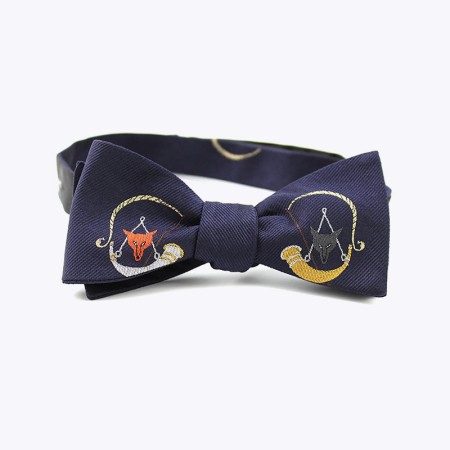 Wild and elegant purple fox horn bow tie
