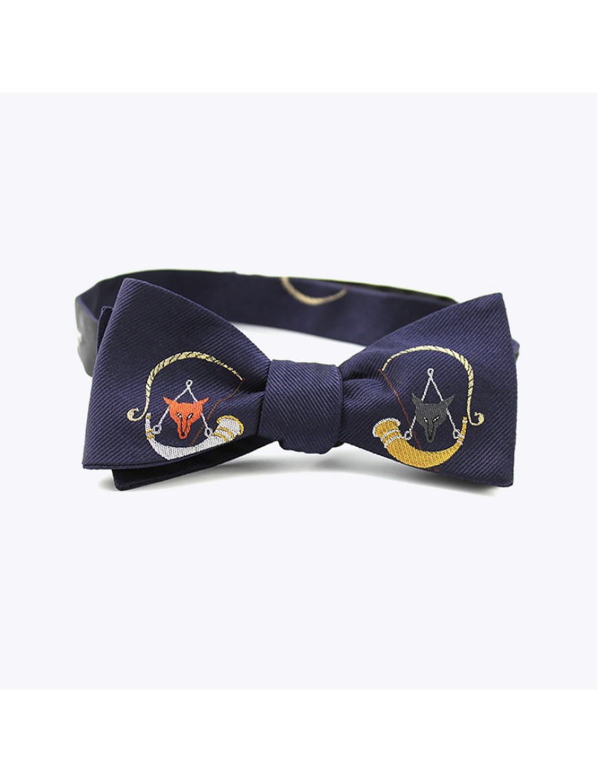 Wild and elegant purple fox horn bow tie