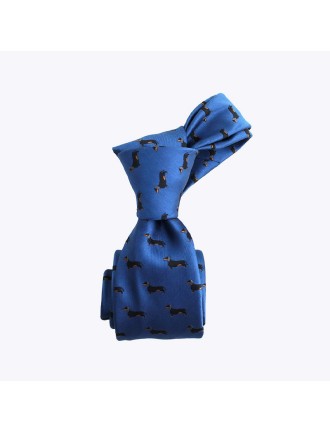 Cute Blue Animal Braided Men's Bow Tie