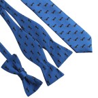Cute Blue Animal Braided Men's Bow Tie