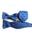 Cute Blue Animal Braided Men's Bow Tie