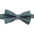 Adjustable Gray-Green Geometric Men's Bow Tie
