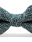 Adjustable Gray-Green Geometric Men's Bow Tie