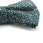 Adjustable Gray-Green Geometric Men's Bow Tie