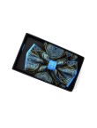Turquoise Floral Two-Tone Men's Bow Tie