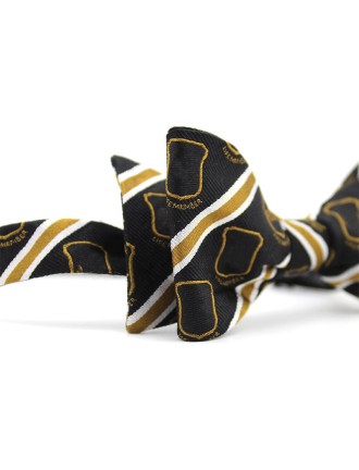 Vintage Black Striped Men's Bow Tie