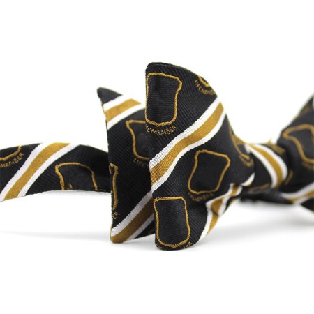 Vintage Black Striped Men's Bow Tie