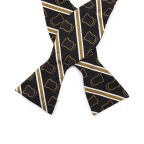 Vintage Black Striped Men's Bow Tie