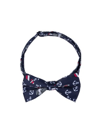 Navy blue nautical themed men's tie