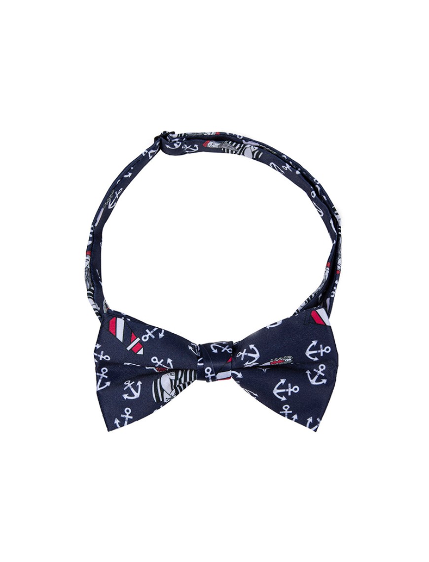 Navy blue nautical themed men's tie