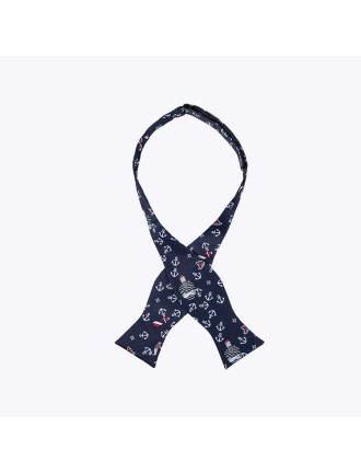 Navy blue nautical themed men's tie
