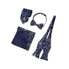 Navy blue nautical themed men's tie