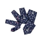 Navy blue nautical themed men's tie