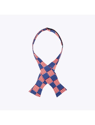 Geometric Square American Flag Men's Tie