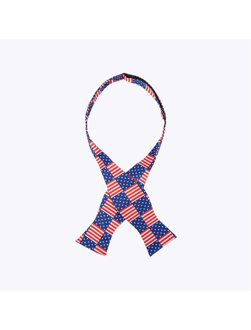 Geometric Square American Flag Men's Tie