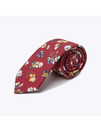 High Quality Red Floral Vintage Men's Tie