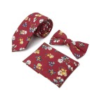 High Quality Red Floral Vintage Men's Tie