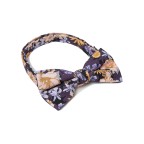 Men's Purple Floral Cotton Skinny Tie