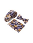 Men's Purple Floral Cotton Skinny Tie