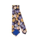Men's Purple Floral Cotton Skinny Tie