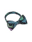 Black colorful leaf floral print tie