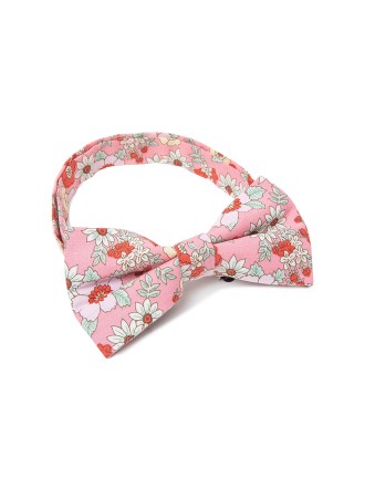 Men's Pink Cotton Floral Skinny Tie