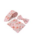Men's Pink Cotton Floral Skinny Tie