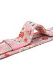 Men's Pink Cotton Floral Skinny Tie