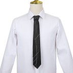 Black and white geometric panel men's self-tie tie
