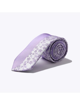 Embroidered jacquard panel designer tie