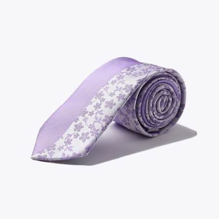 Embroidered jacquard panel designer tie