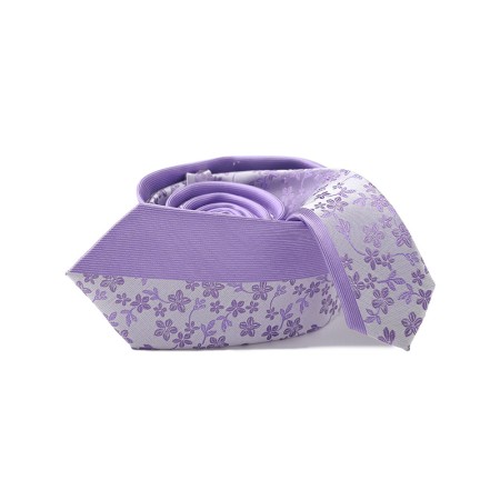 Embroidered jacquard panel designer tie