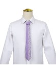 Embroidered jacquard panel designer tie