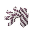 Palm Tree Bar Striped Silk Tie