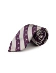 Palm Tree Bar Striped Silk Tie