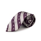 Palm Tree Bar Striped Silk Tie