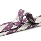 Palm Tree Bar Striped Silk Tie