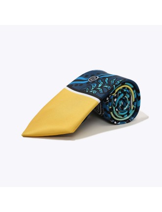 Ocean blue Great Barrier Reef style digital print tie