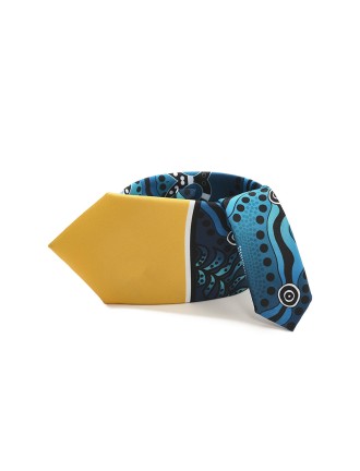 Ocean blue Great Barrier Reef style digital print tie